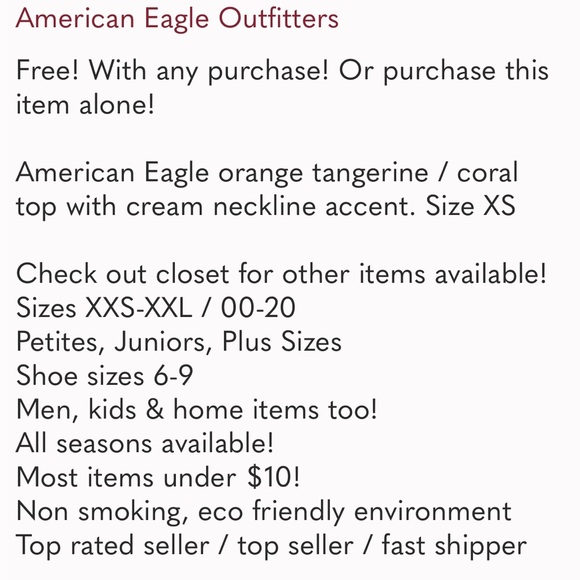 Free! American Eagle top with split sleeve - Picture 5 of 12